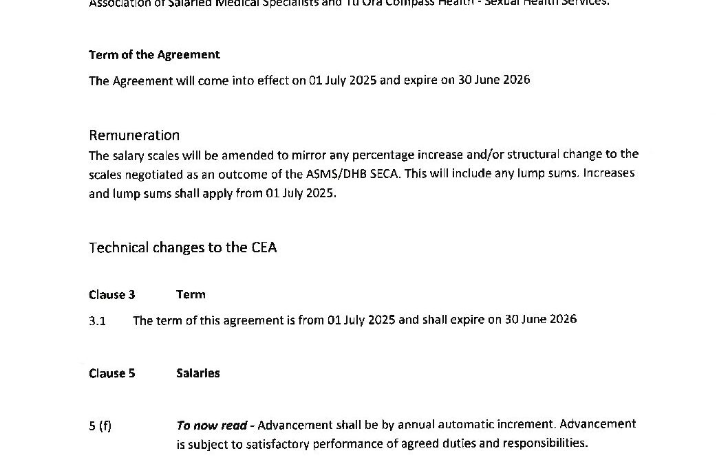 Tū Ora Proposed Terms of Settlement signed